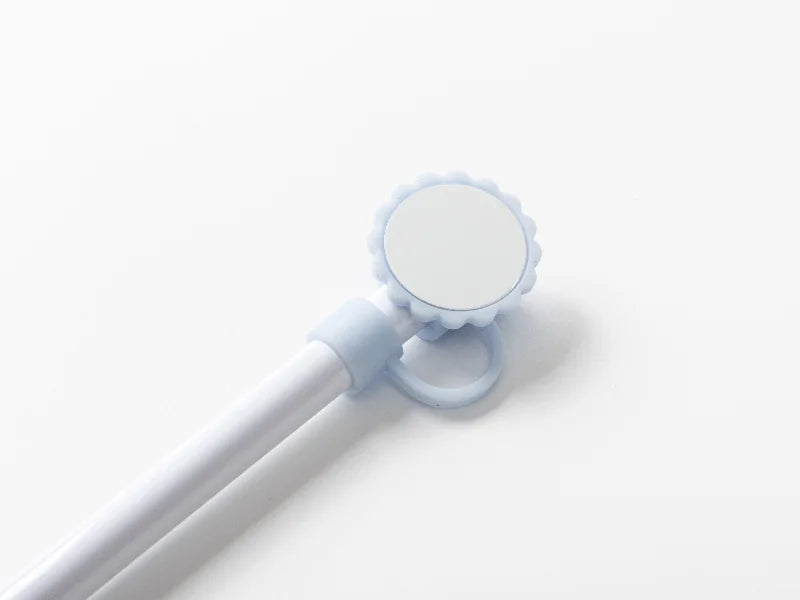 Silicone Straw Cover w/ Insert(Blue,Sunflower shape)