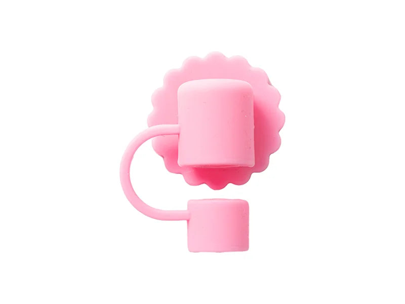 Silicone Straw Cover w/ Insert(Pink,Sunflower shape)