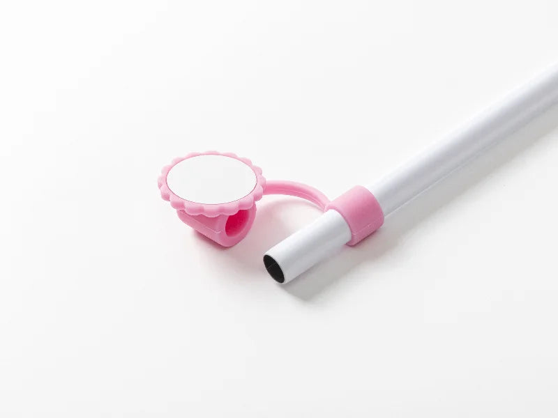 Silicone Straw Cover w/ Insert(Pink,Sunflower shape)