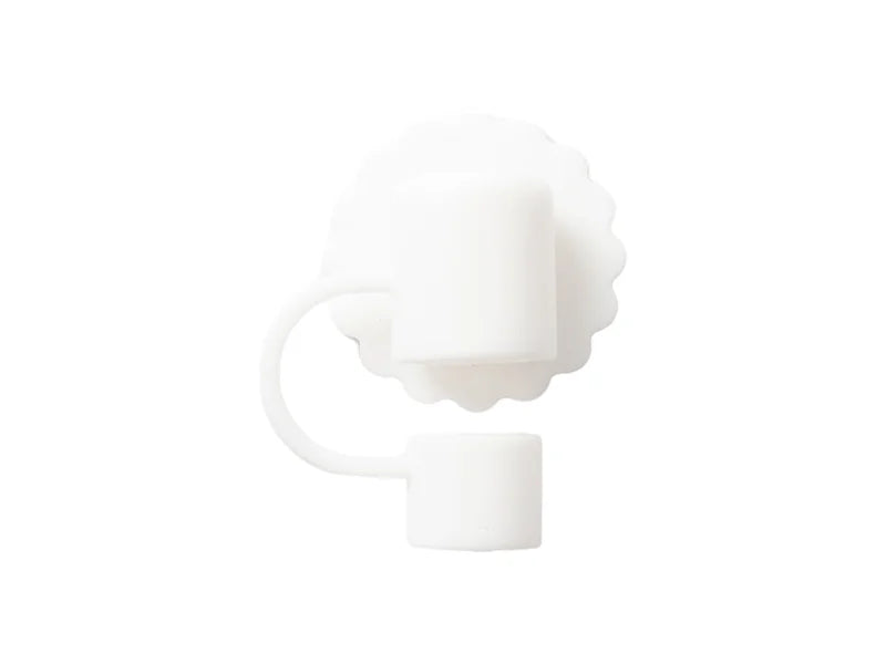 Silicone Straw Cover w/ Insert(White,Sunflower shape)