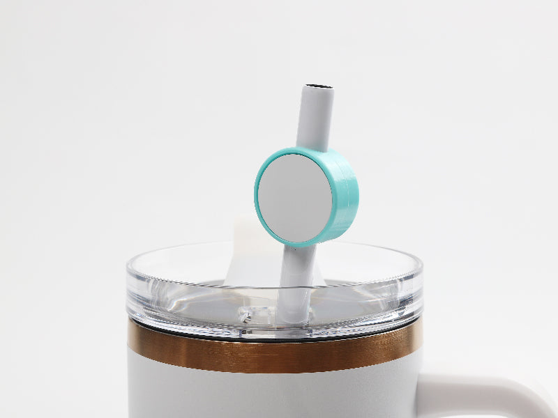 Sublimation Blanks Silicone Straw Cover w/ Insert(Green,Round)