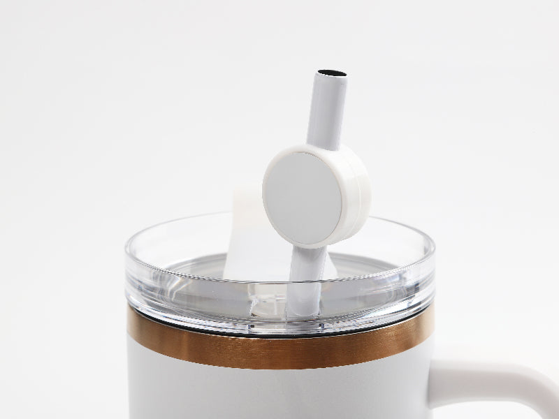 Sublimation Blanks Silicone Straw Cover w/ Insert(White,Round)