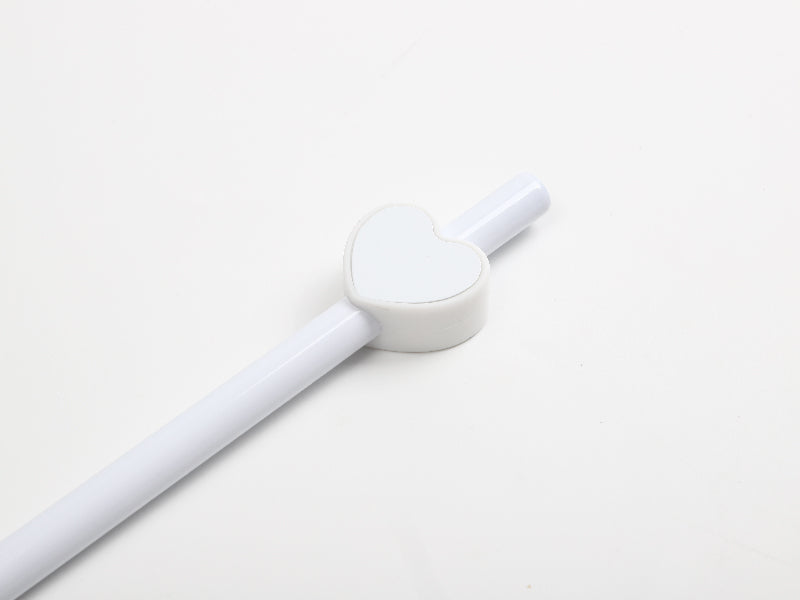 Sublimation Blanks Silicone Straw Cover w/ Insert(Pink,Heart Shape)