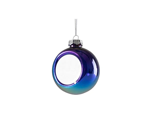 Sublimation 8cm Plastic Holographic Christmas Ball Ornament w/o Insert