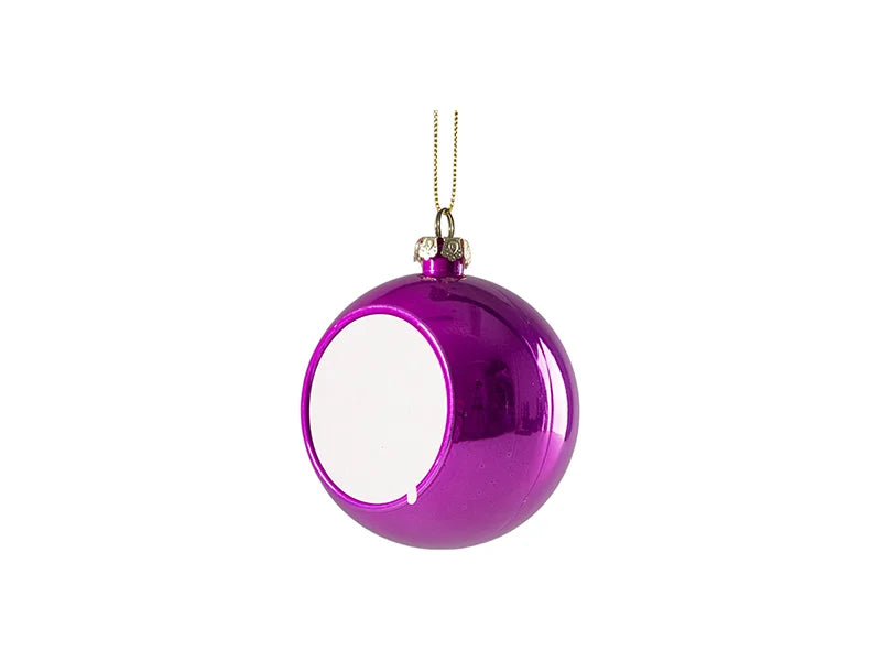 Sublimation 8cm Plastic Sparkling Christmas Ball Ornament w/o Insert