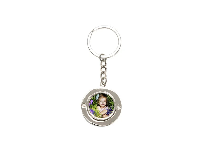 Sublimation Blank Metal Rotatable Keychain（Round）